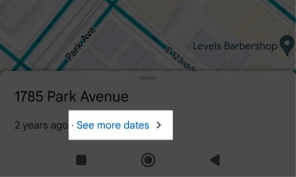 Luego, toca el enlace Ver más fechas. No todos los lugares en Google Maps tienen este enlace
